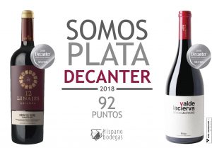 decanter 2018 medalla plata 92 puntos 12 linajes y valdelacierva vino