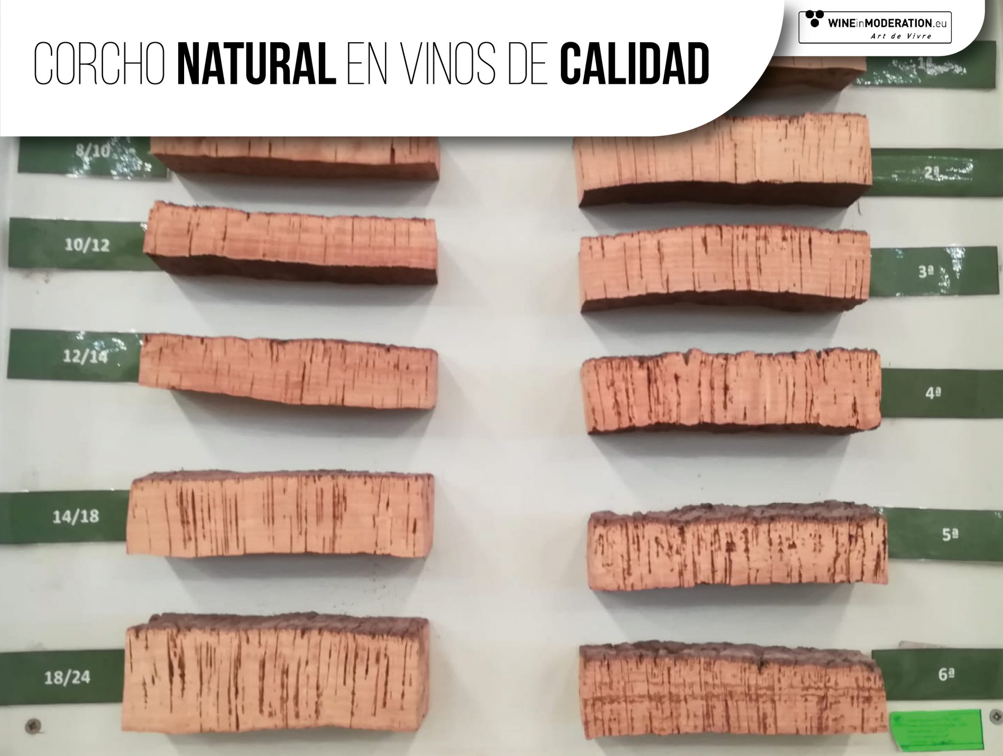 Corcho natural en el vino de calidad